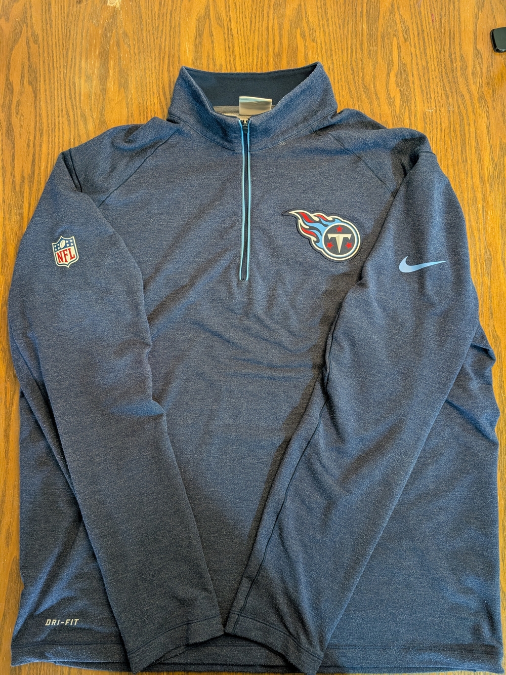 Nike Tennessee Titans Navy Quarter-Zip Pullover Jacket